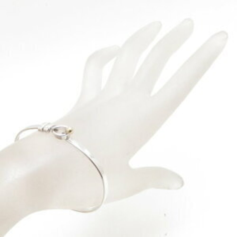 Tiffany Hook Eye Bangle Silver Yellow Gold
